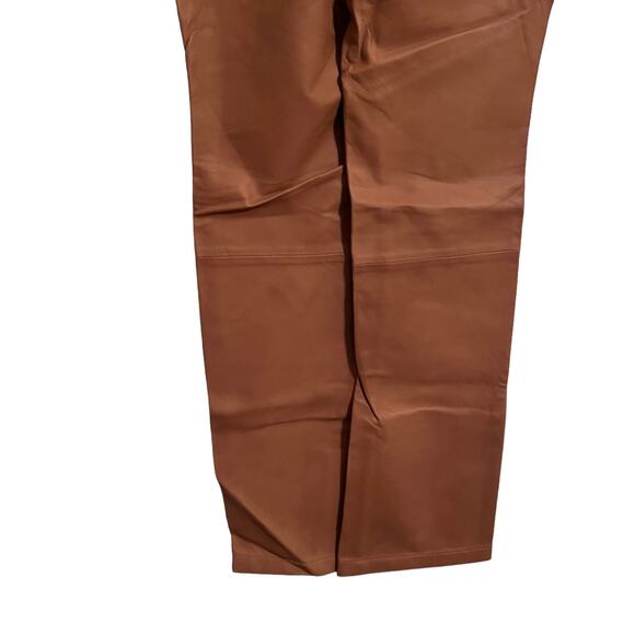 Revolve Leather Pants Camila Coelho Button Crop Camel Size L New Retail $358 - Picture 6 of 8